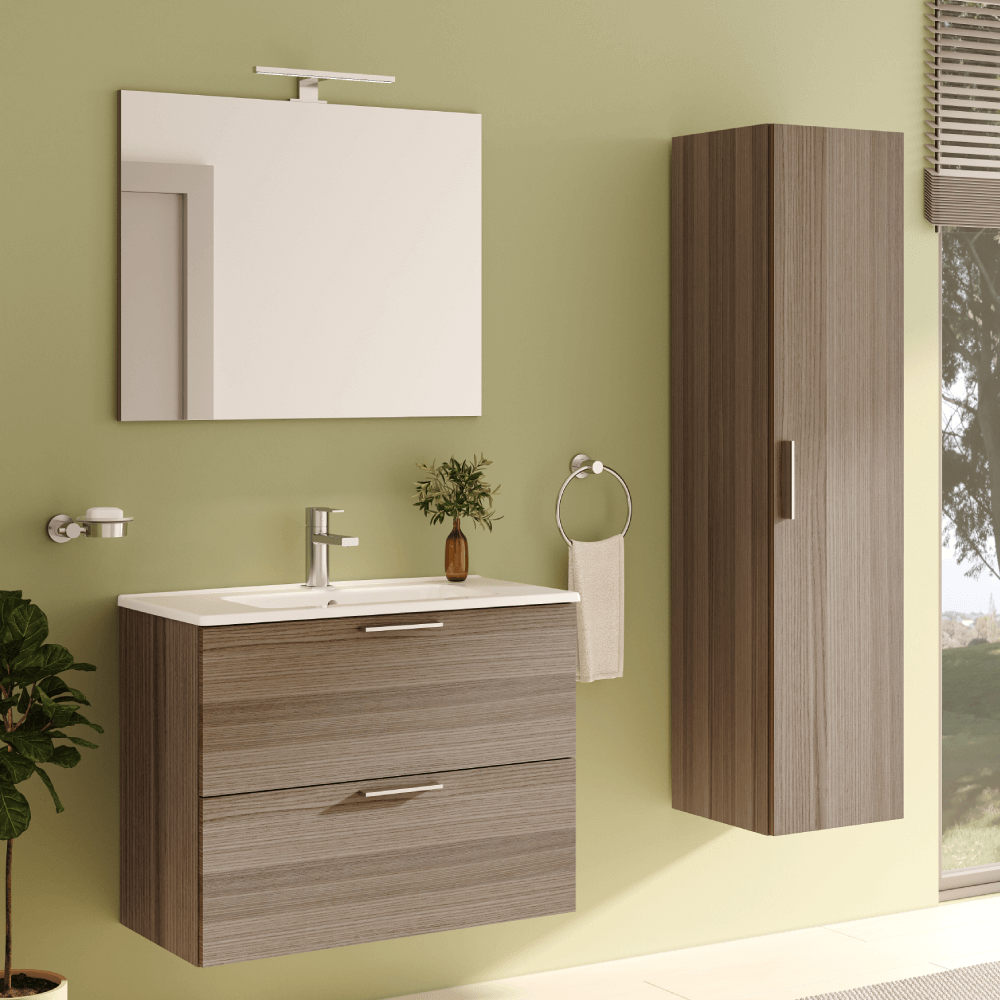 VitrA Bathroom Storage Side Cabinet - Natural Walnut