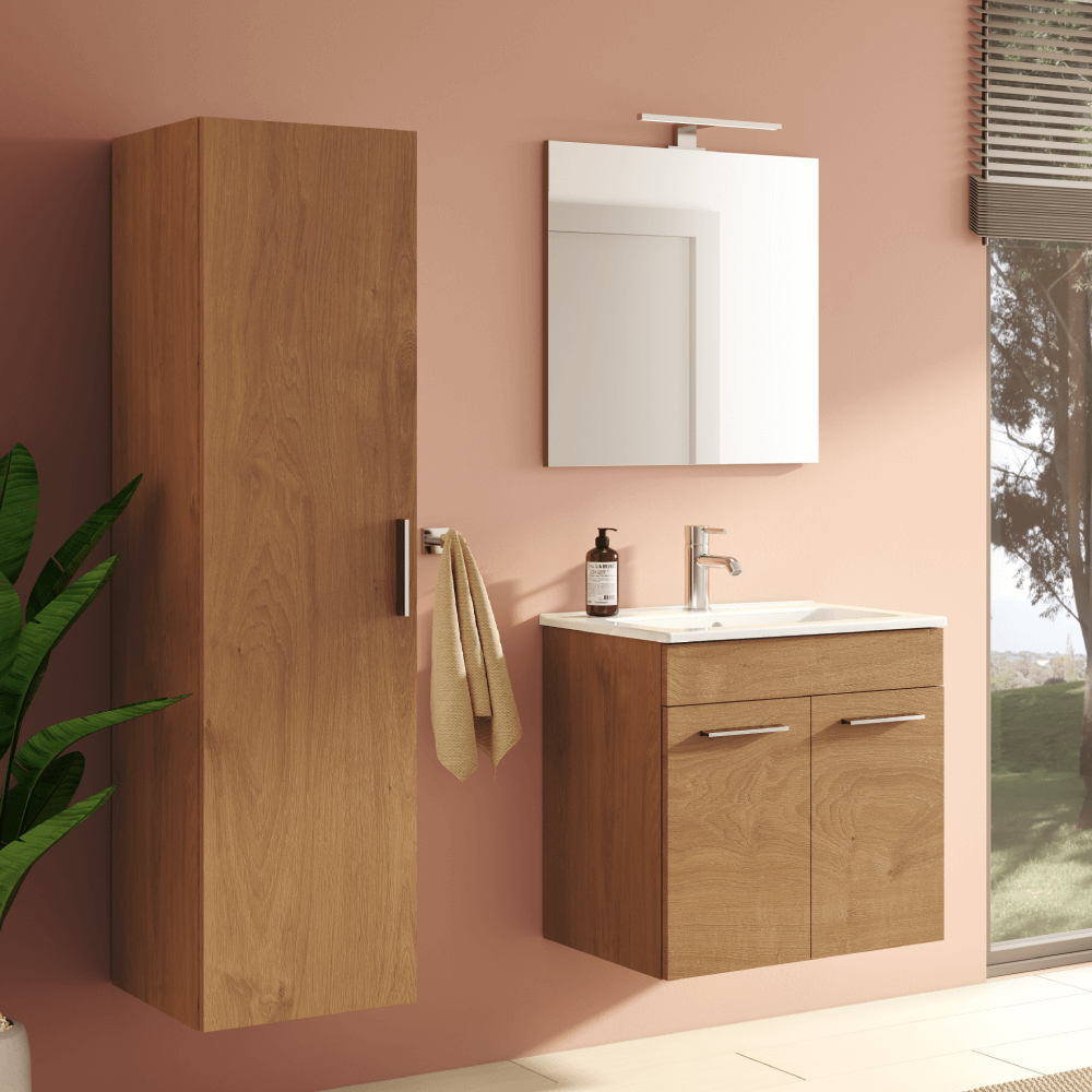 VitrA Bathroom Storage Side Cabinet - Natural Oak