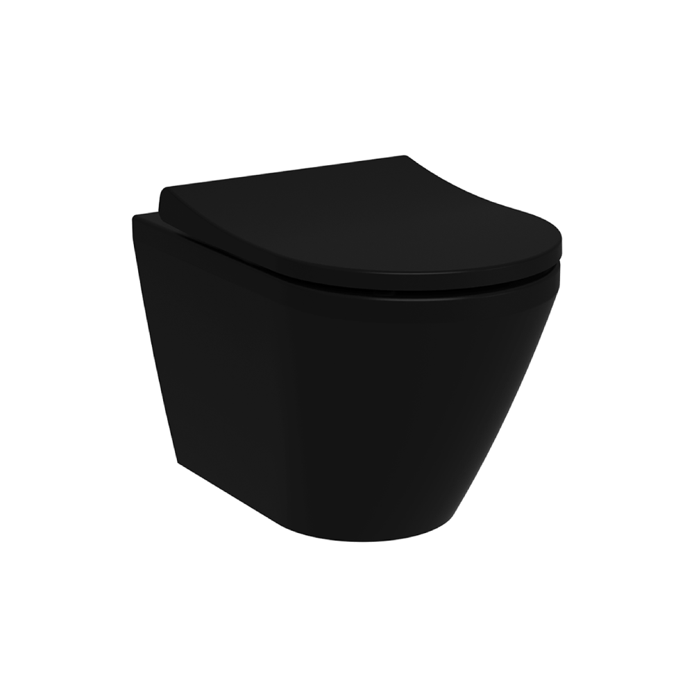 VitrA Rimless Wall Mounted WC Toilet - Matt Black