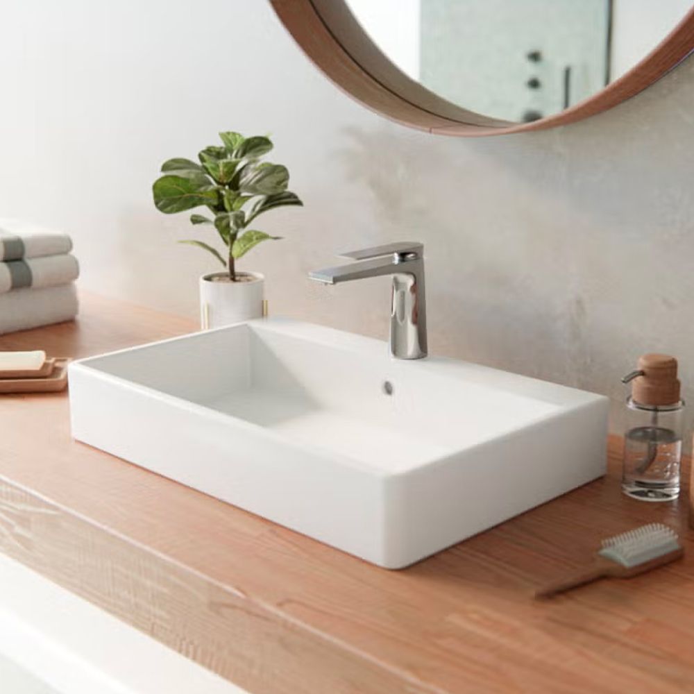 VitrA CounterTop Wash Basin 50(W)x44(D) cm Incl. Bottle Trap - Glossy White