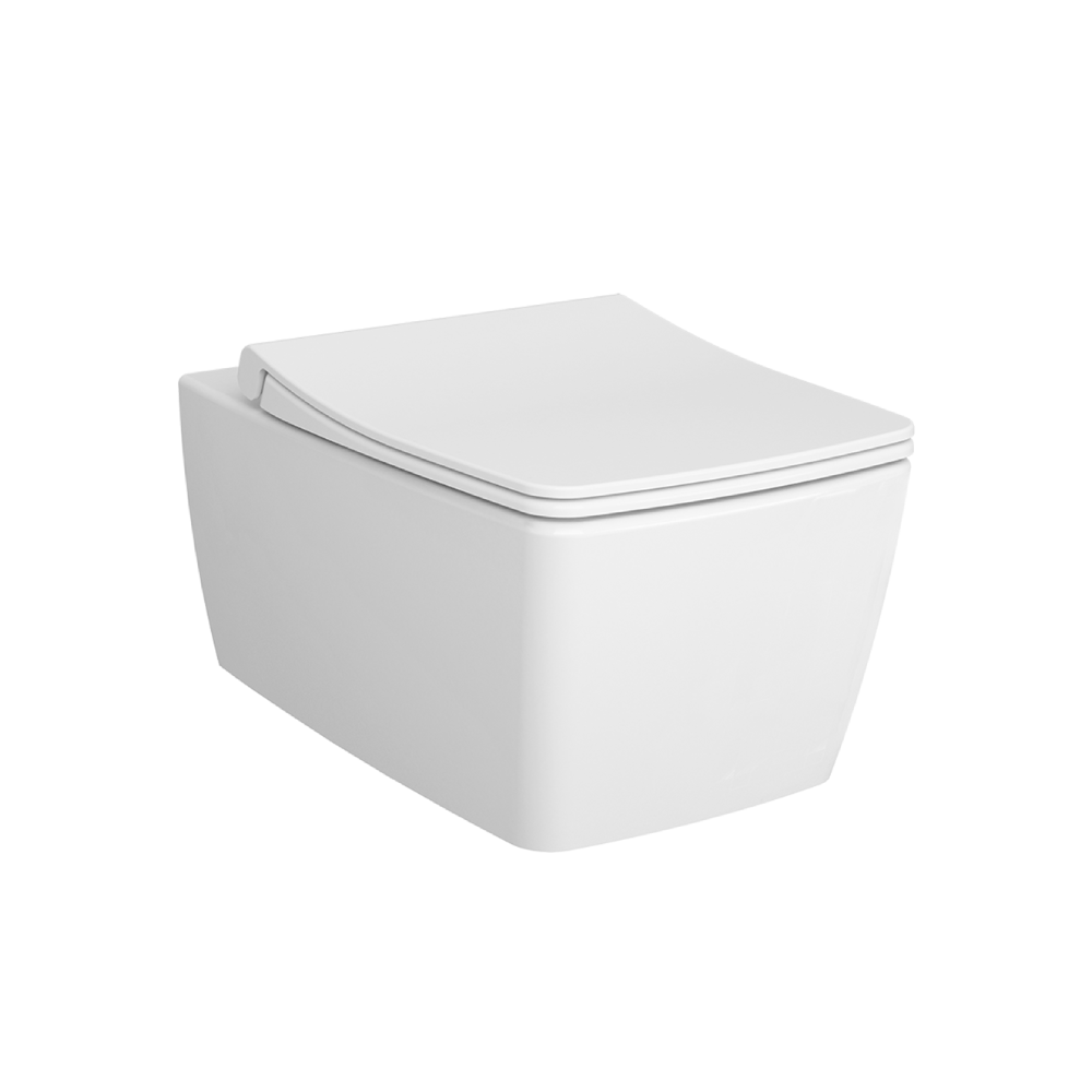 VitrA Rimless Wall Mounted WC Toilet - Glossy White