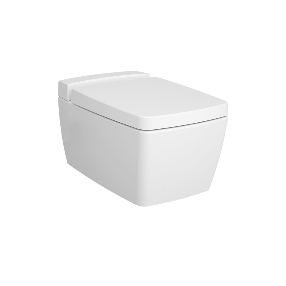 Vitra Rimless Wall Mounted WC Toilet with Liquid Cleaner Tank - Glossy White