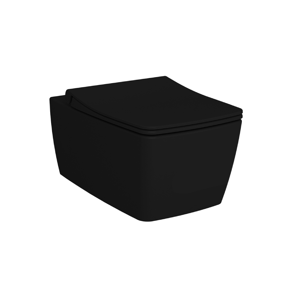 VitrA Rimless Wall Mounted WC Toilet - Matt Black