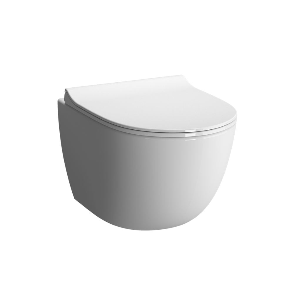 VitrA Rimless Wall Mounted WC Toilet - Glossy White