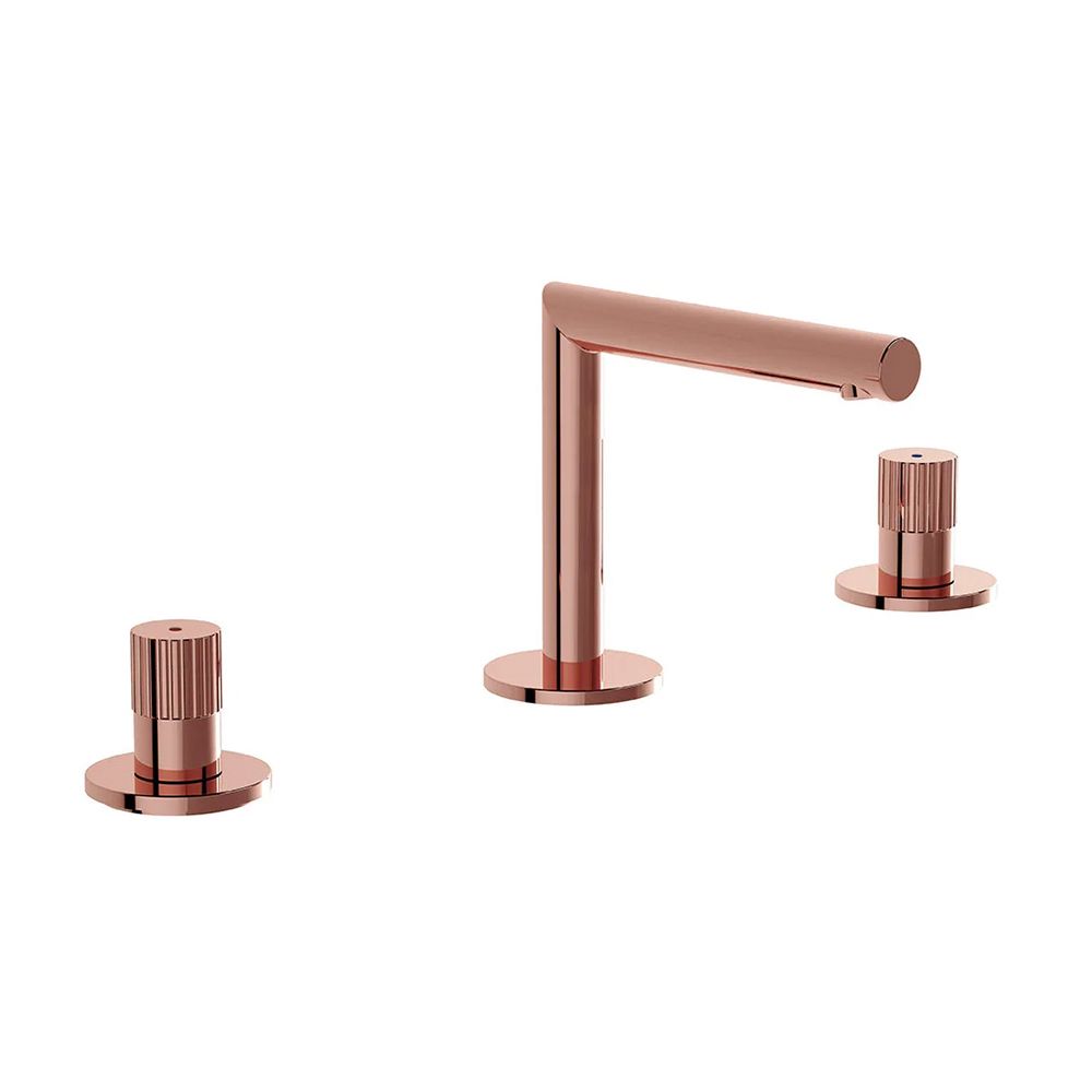 VitrA Origin 3 Hole Basin Mixer Tap - Shiny Copper