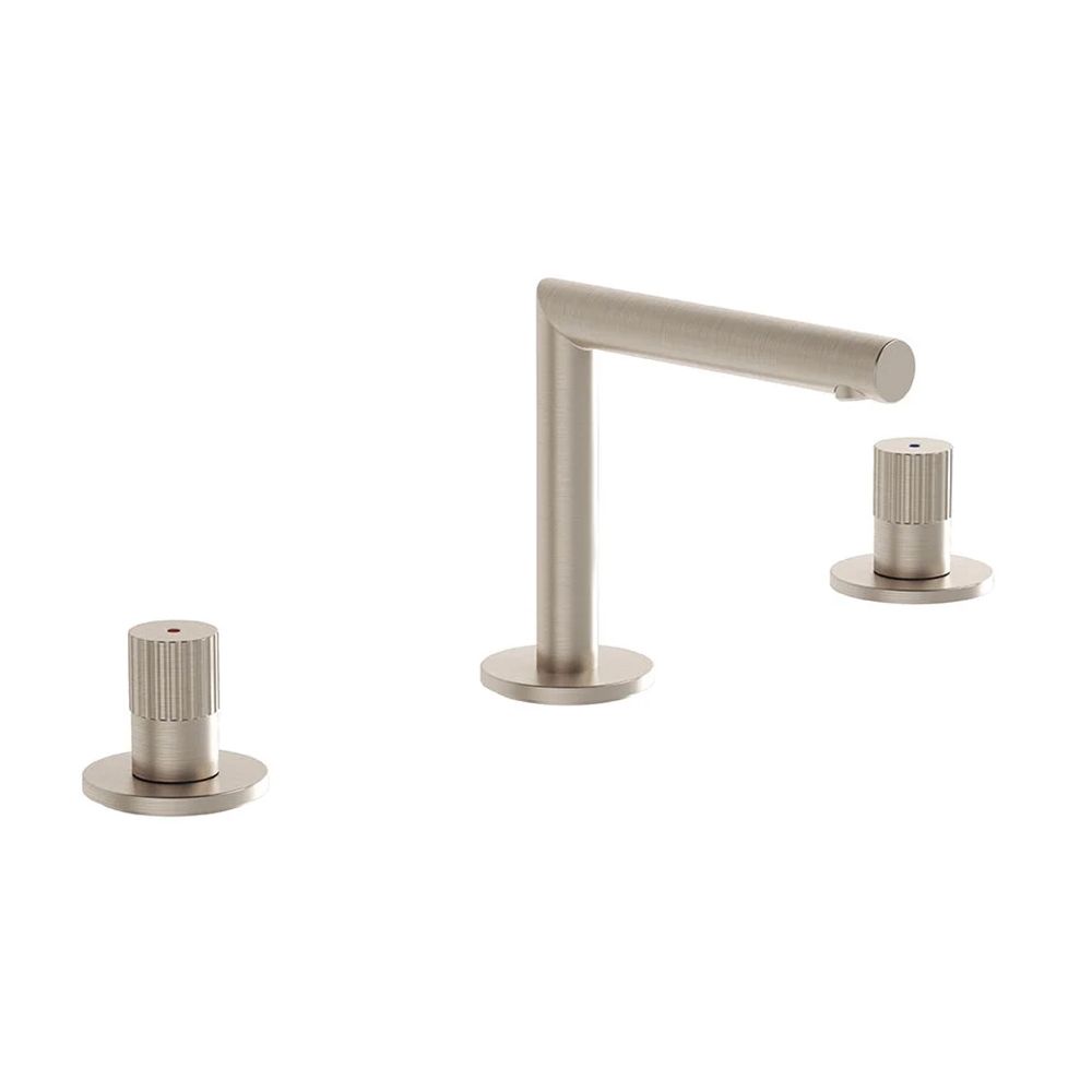 VitrA Origin 3 Hole Basin Mixer Tap  - Brushed Nickel