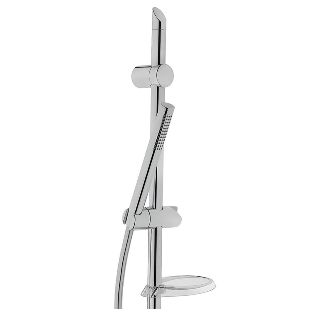VitrA 1-Jet Spray Sliding Hand Shower Set With Rail & Soap Dish - Chrome