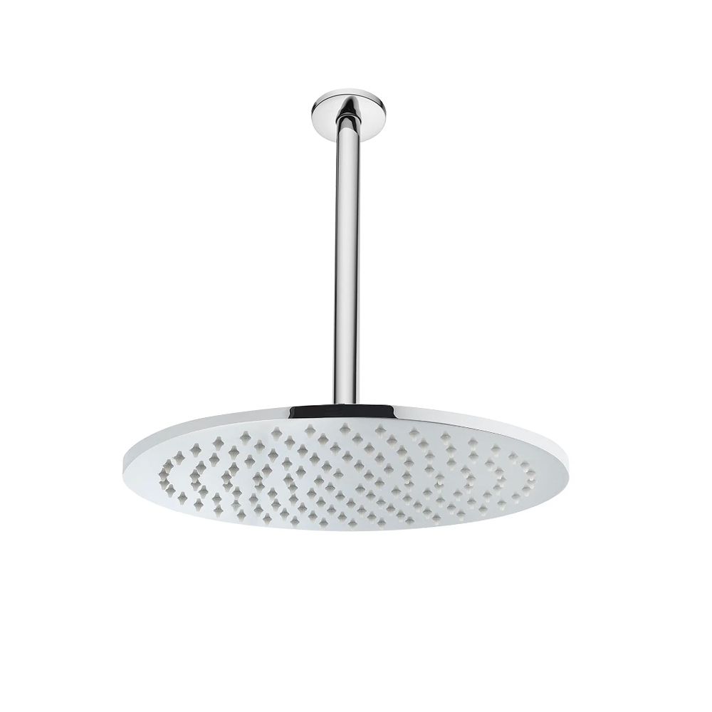 VitrA Metal Ceiling Mounted Round Rain Head Shower With Arm 25cm Ø - Chrome
