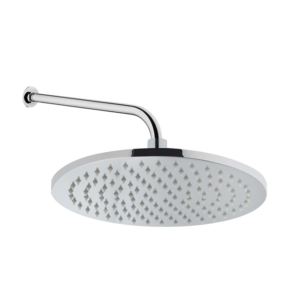 VitrA Metal Wall Mounted Round Rain Head Shower With Arm 25cm Ø - Chrome