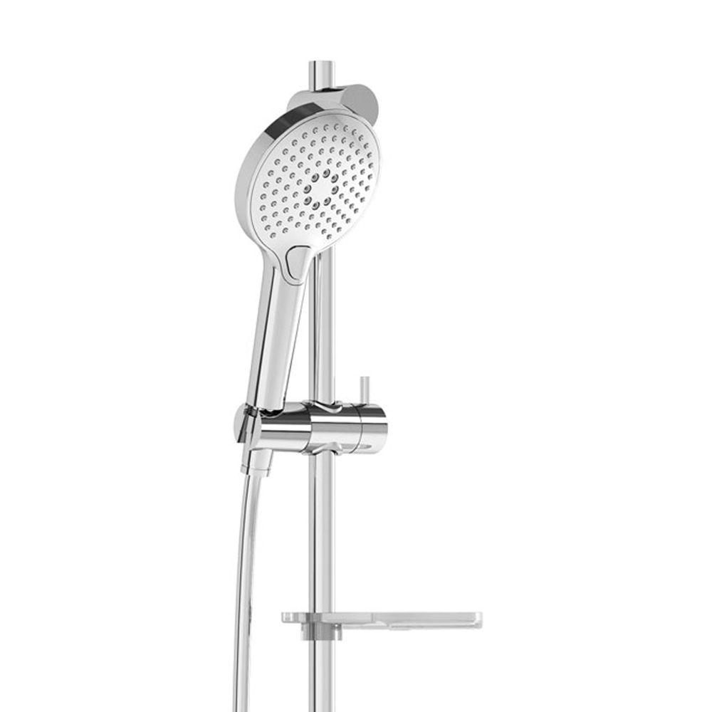 VitrA 3-Jet Spray Sliding Round Hand Shower Set With Rail & Soap Dish - Chrome
