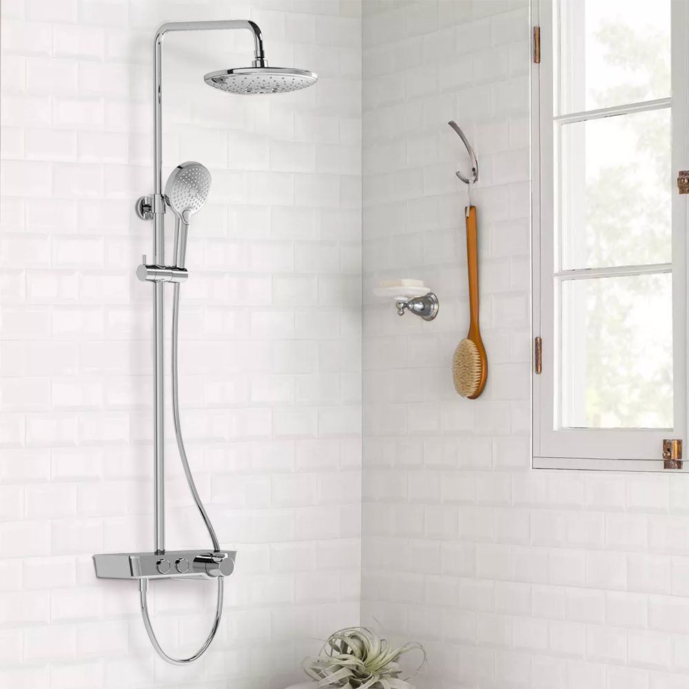 VitrA All-In-One Thermostatic Full Shower System With Mixer - ChromeChrome