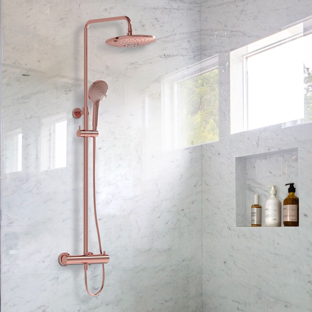 VitrA All-In-One Thermostatic Full Shower System With Mixer - CopperCopper