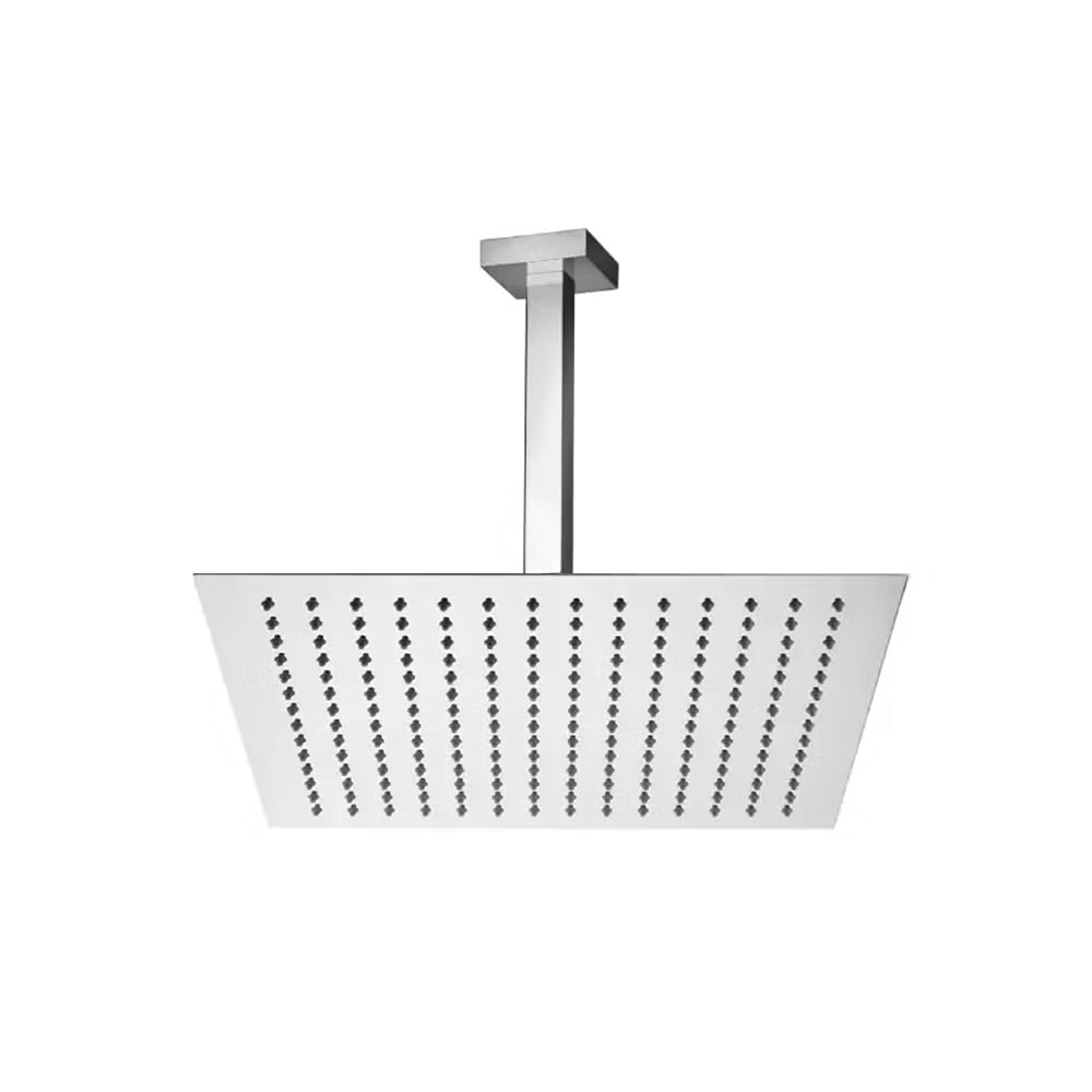VitrA Metal Ceiling Mounted Square Rain Head Shower With Arm 40x40cm - Chrome