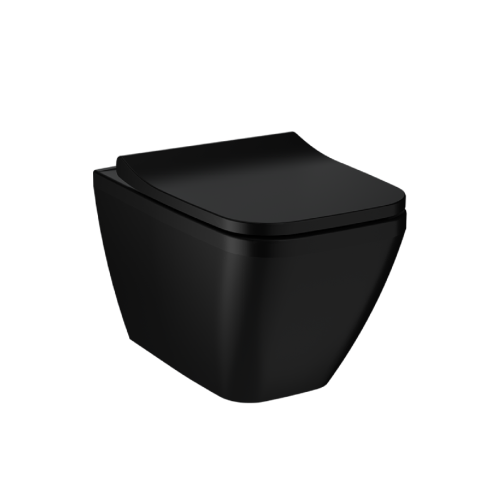 VitrA Rimless Wall Mounted WC Toilet - Matt Black