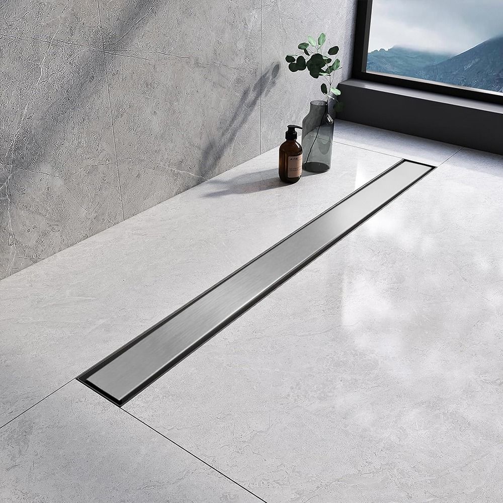 VitrA Self Cleaning Linear Shower Drain 60(L)X5(W)Cm With Reversible Usage Cover - 304 Grade Stainless Steel