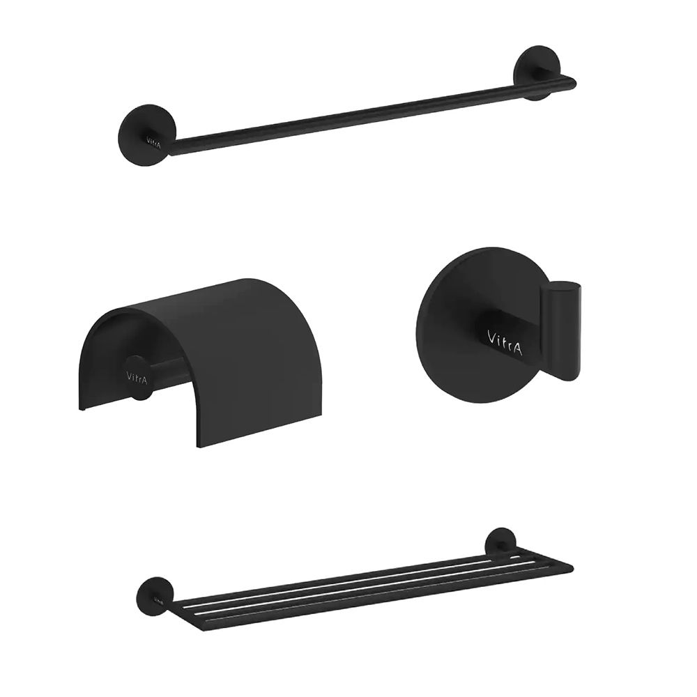 VitrA 4-Piece Bathroom Accessory Set - Black
