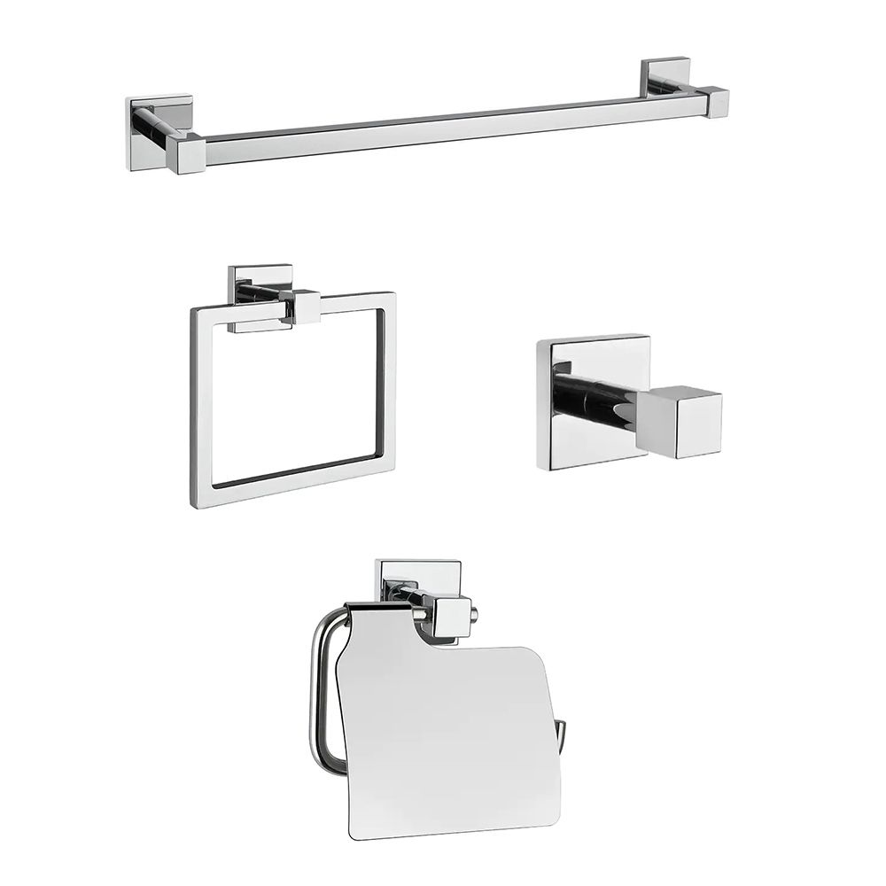 VitrA Q-Line 4-Piece Bathroom Accessory Set - Chrome
