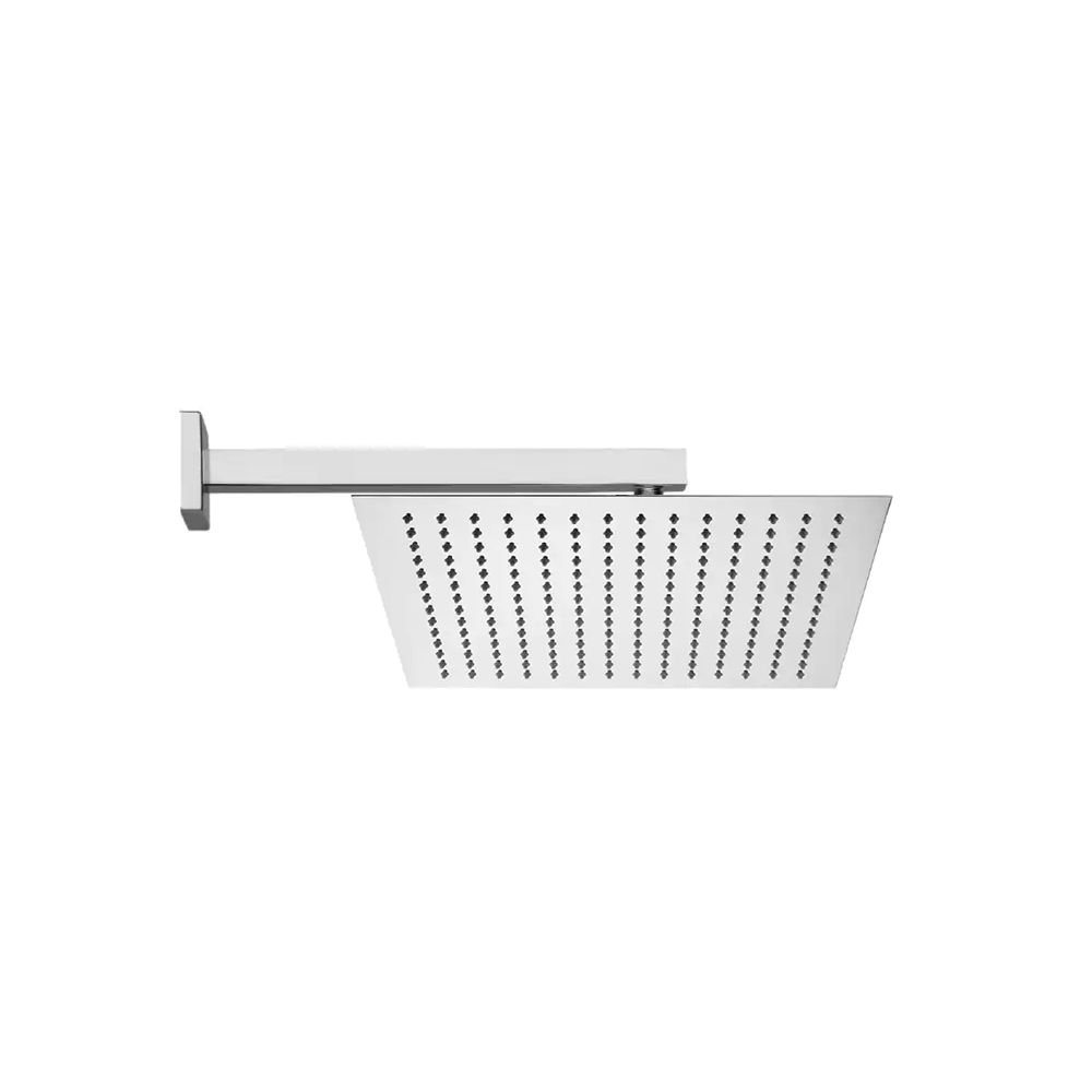VitrA Metal Wall Mounted Square Rain Head Shower With Arm 30x30cm - Chrome