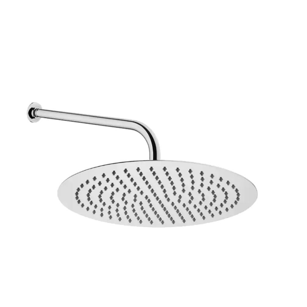 VitrA Metal Wall Mounted Round Rain Head Shower With Arm 40cm Ø - Chrome